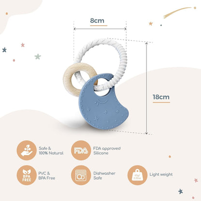 Silicone Moon Baby Teether 6M+