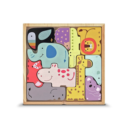 Colourful toddler wooden animal puzzle