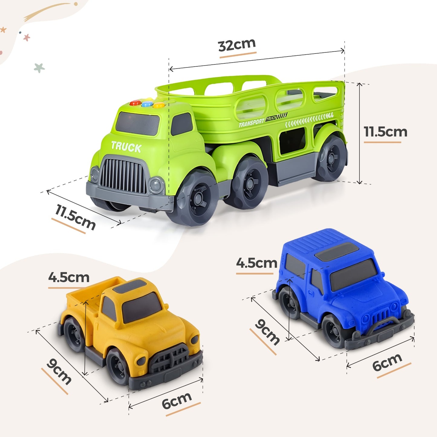 Car Transporter Truck Toy 12M+